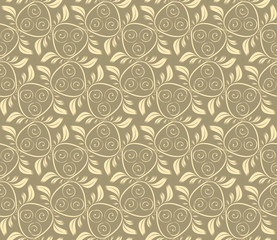 Fototapeta premium Seamless abstract vegetable pattern, beige sand