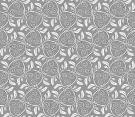 Fototapeta premium Seamless abstract vegetable pattern, gray