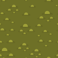 Swamp seamless pattern. Big green morass texture. Bubbles on bac