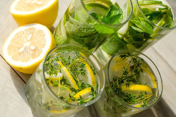 Refreshment in the heat. Detox water.