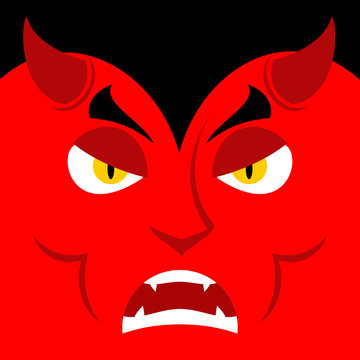 Evil Satan. Angry emotion Devil. Unhappy with demon frowning. Ag