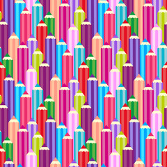 Vector background seamless pattern with colored pencil.