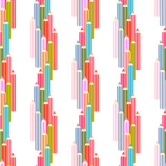 Vector background seamless pattern with colored pencil.