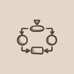 System parts sketch icon.