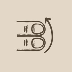 Touch screen gesture sketch icon.