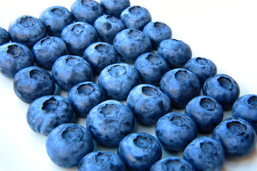 closeup of a bunch of fresh and delicate blueberries