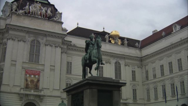 The Prunksaal and statue of Joseph II at the Hofberg Imperial Palace, Vienna