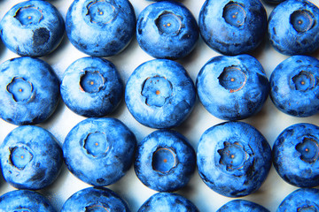 closeup of a bunch of fresh and delicate blueberries