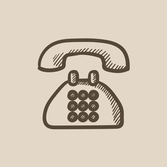 Telephone sketch icon.