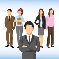 Woman and Man avatar icon. Businesspeople design. Vector graphic