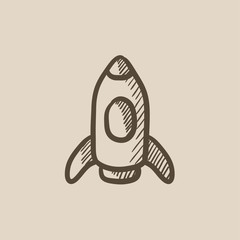 Rocket sketch icon.