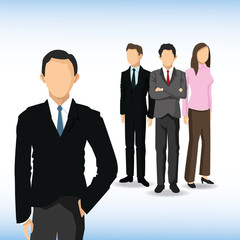 Woman and Man avatar icon. Businesspeople design. Vector graphic