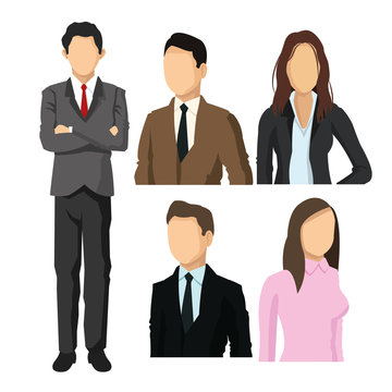 Woman and Man avatar icon. Businesspeople design. Vector graphic
