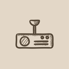 Digital projector sketch icon.