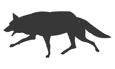 wolf running silhouette icon