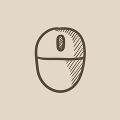 Computer mouse sketch icon.