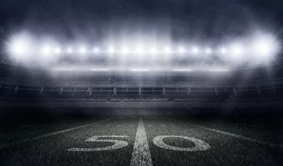 Rolgordijnen Amerikaans voetbalstadion in lichten en flitsen © masisyan