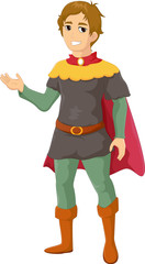 Illustration of Prince cartoon waving hand