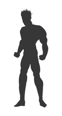 muscular man silhouette icon