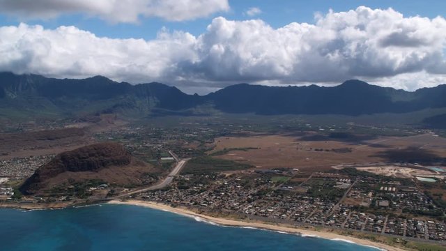 Over the Waianae coastline, Hawaii. Shot in 2010.