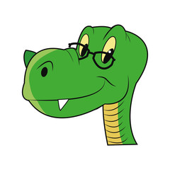 cute dinosaur with glasses icon