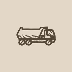 Dump truck sketch icon.