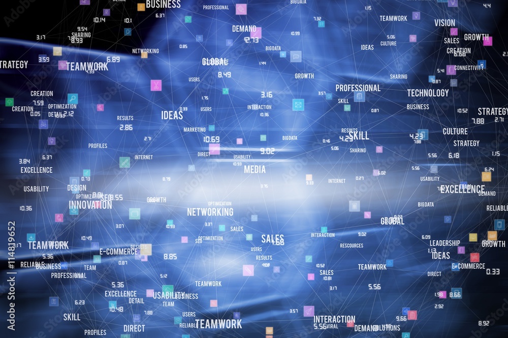 Poster composite image of sphere of skills and icons