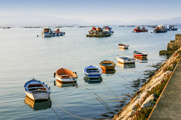 Mussel aquaculture boats