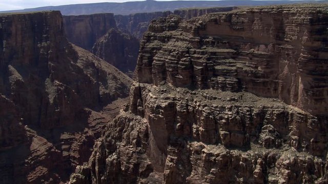 Rushing flight over cliffs of Arizona's Little Colorado River Gorge