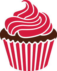 Cupcake with red cream