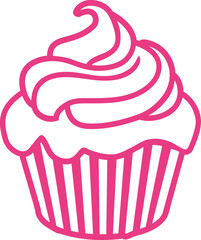 Pink Cupcake outline contour - 114820091