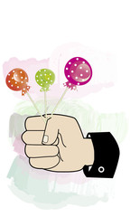 Mano con chupa chups.