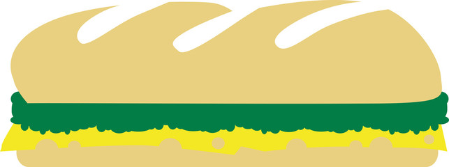 Baguette with vegetable