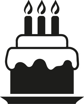 recommend clip art: Cake with candles icon