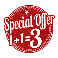 Special offer buy two get one free stamp