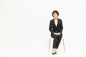 asian businesswoman isolated on white background