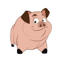 cartoon style pig icon