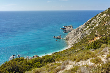 Fototapeta premium Panoramic view of Petani Beach, Kefalonia, Ionian Islands, Greece