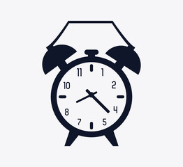 silhouette Clock icon. Time design. Vector graphic