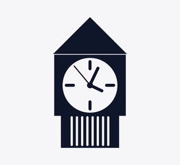 silhouette Clock icon. Time design. Vector graphic