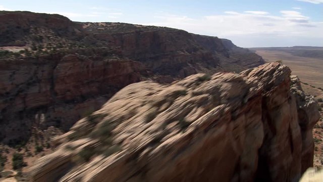 Flight over Echo Cliffs to view of arid Arizona landscape