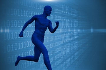 Fototapeta na wymiar Composite image of blue character running