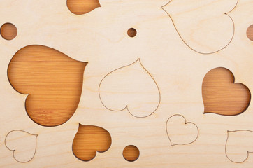 Heart on wooden background