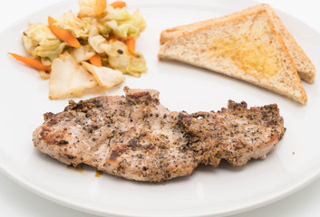 grilled pork steak