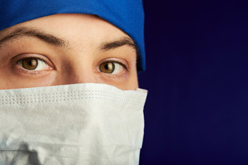 close up of doctor in mask