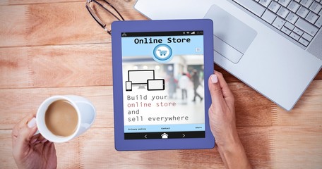 Composite image of screen of an online store