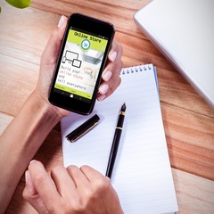 Composite image of screen of an online store