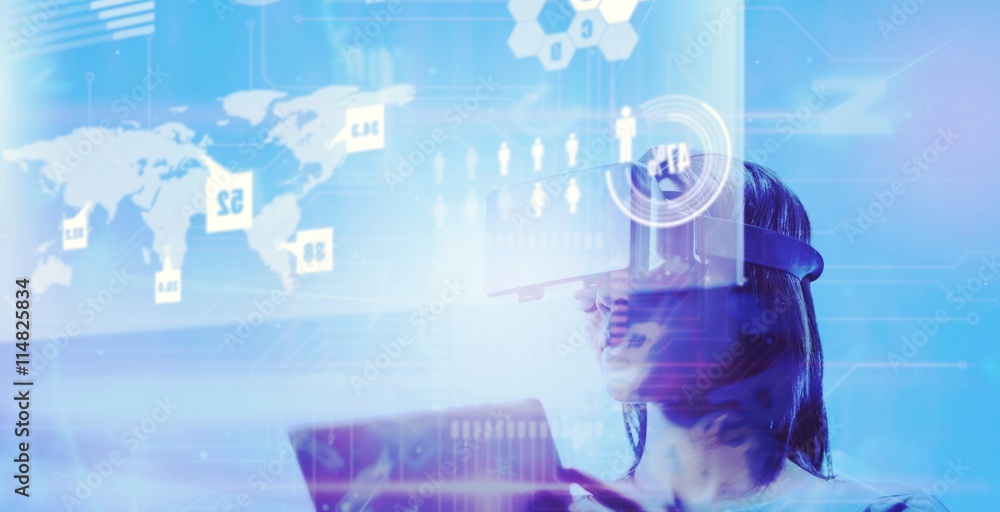 Poster composite image of abstract technology interface