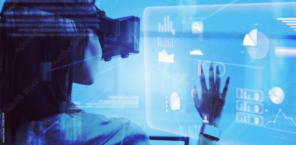 Poster composite image of abstract technology interface