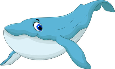 cute blue whale cartoon for you design